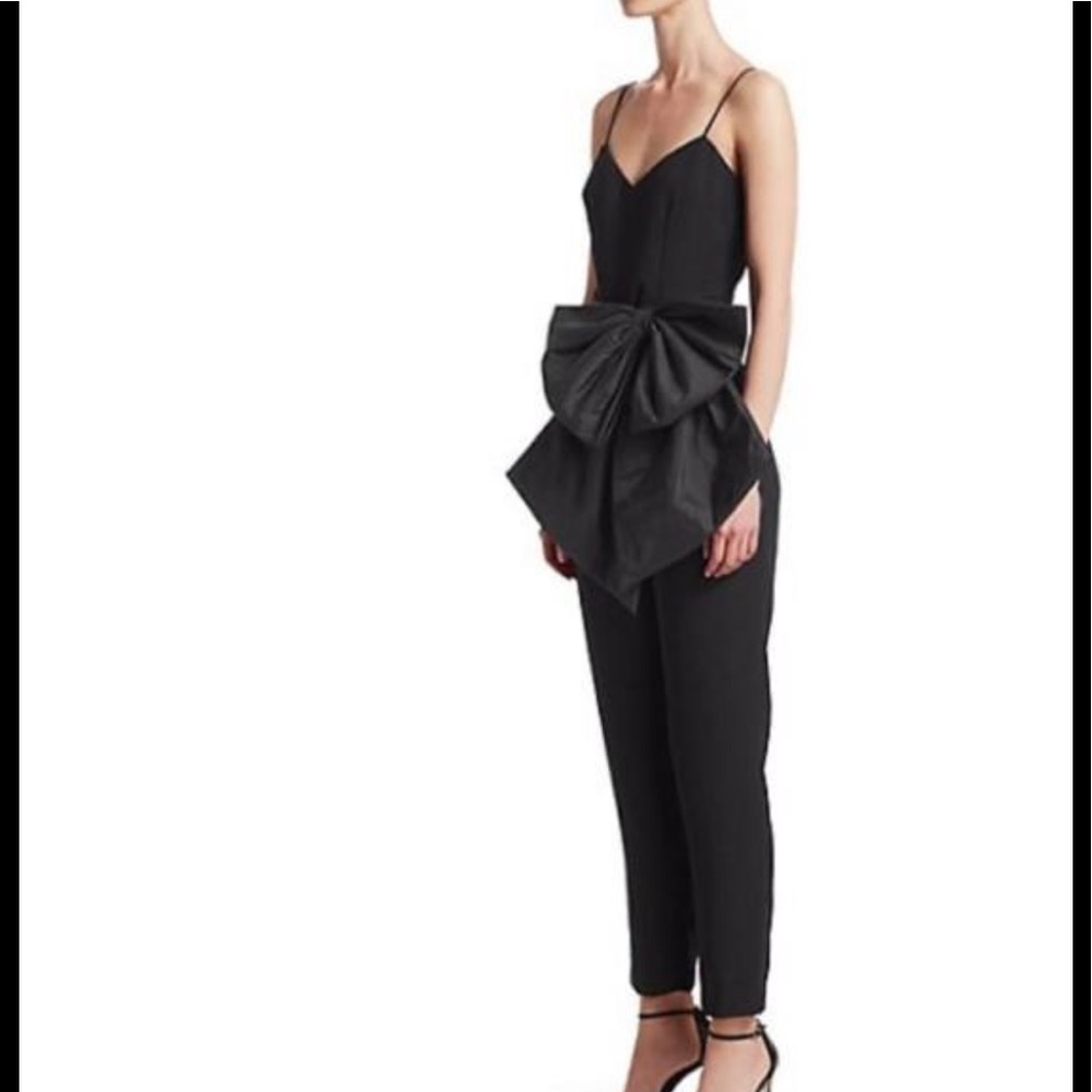 ML Monique Lhuillier jumpsuit with taffeta bow